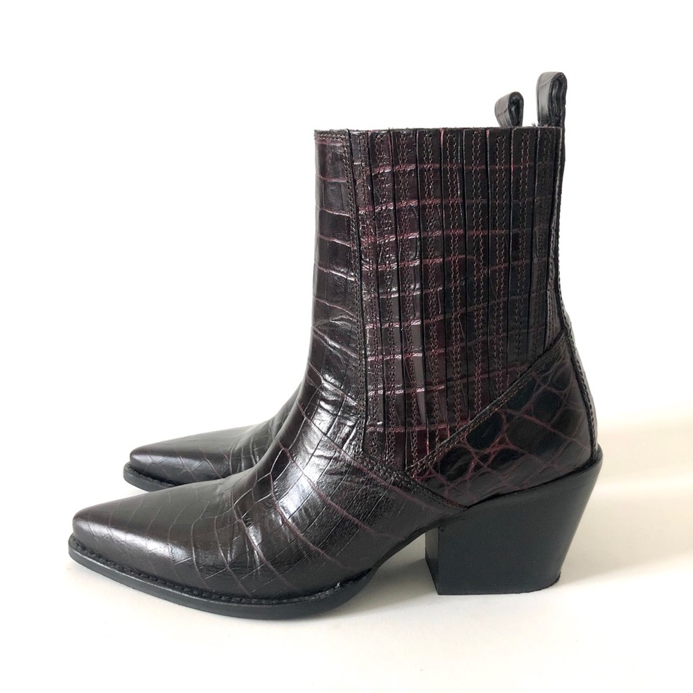 Zara Croc Cowboy Booties